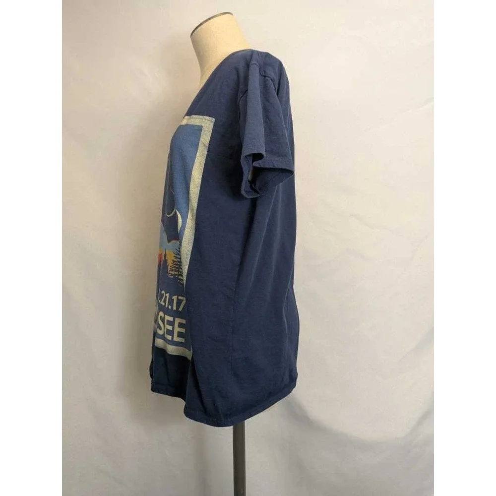 Anvil Eclipse Tennessee 08.21.17 Graphic T Shirt Ladies XL Blue‎ Lightweight